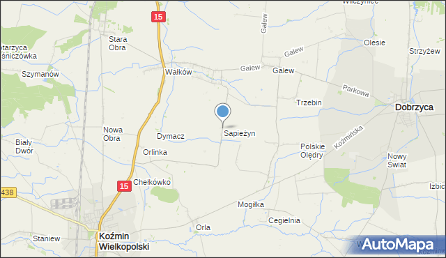 mapa Sapieżyn, Sapieżyn na mapie Targeo